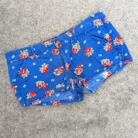 Hollister low rise cotton blend floral print shorts size Medium Bohemian - Picture 1 of 10